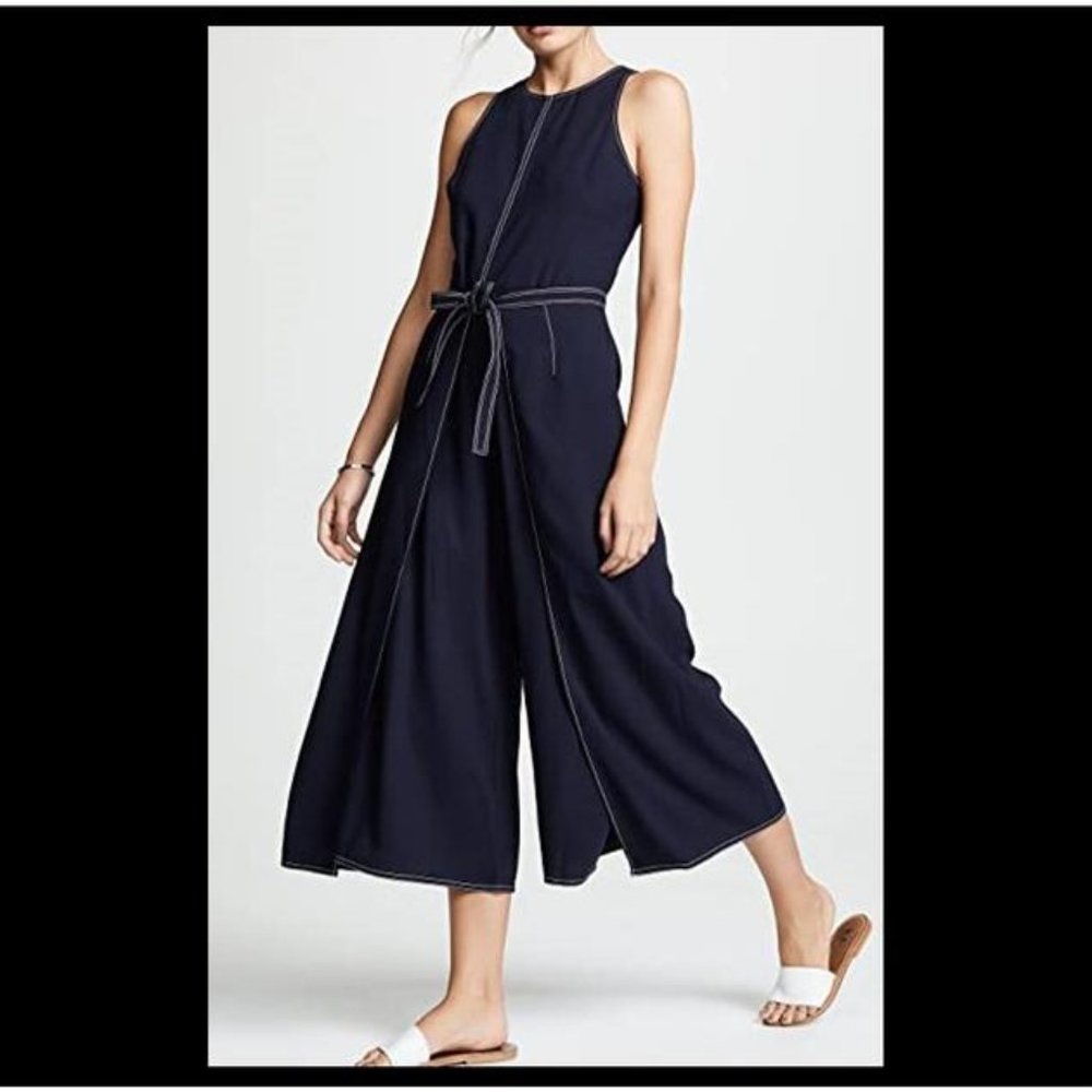 Joie Navy and white mock wrap romper/jumpsuit